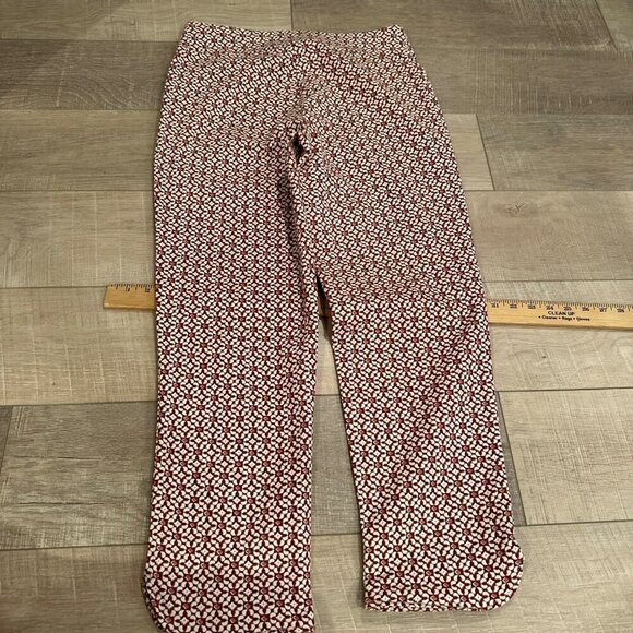 Red & White Floral Patterned High-Waisted Pants Croft & Barrow Size 8 - Picture 10 of 10